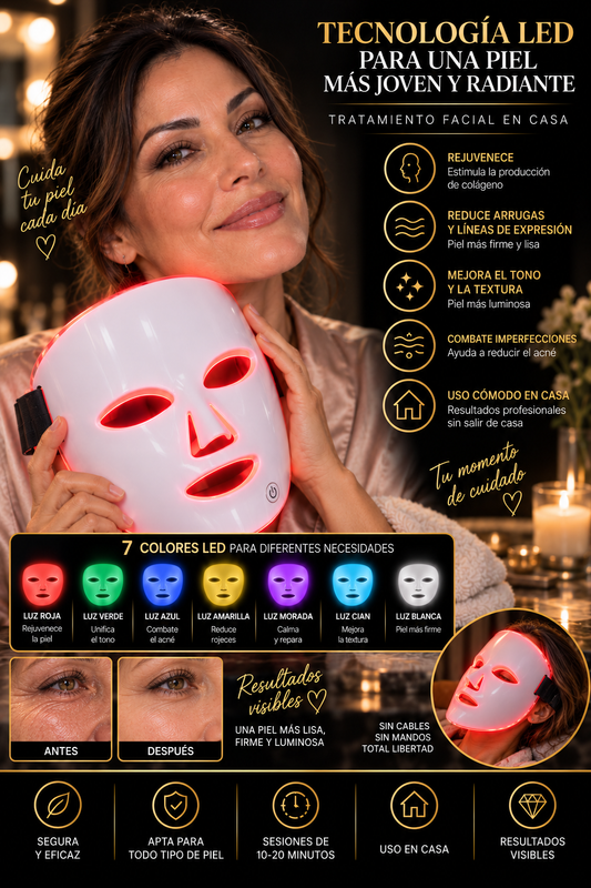 Máscara LED Glowvest, tu momento de cuidado en casa