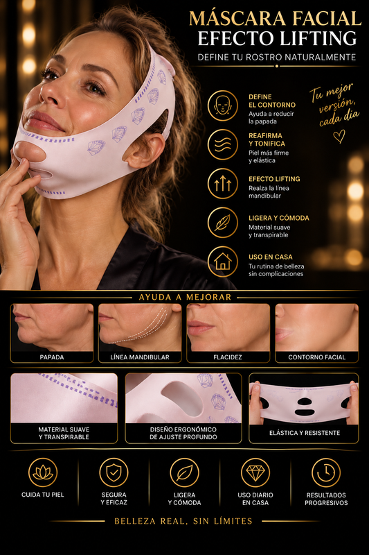 Banda reafirmante de papada Glowvest, material premium suave y elástico