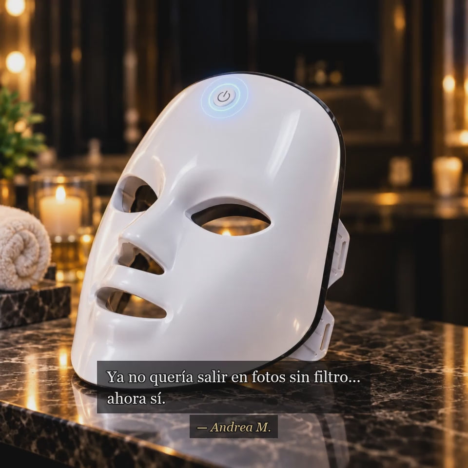 Máscara LED Glowvest — testimonio Andrea M.